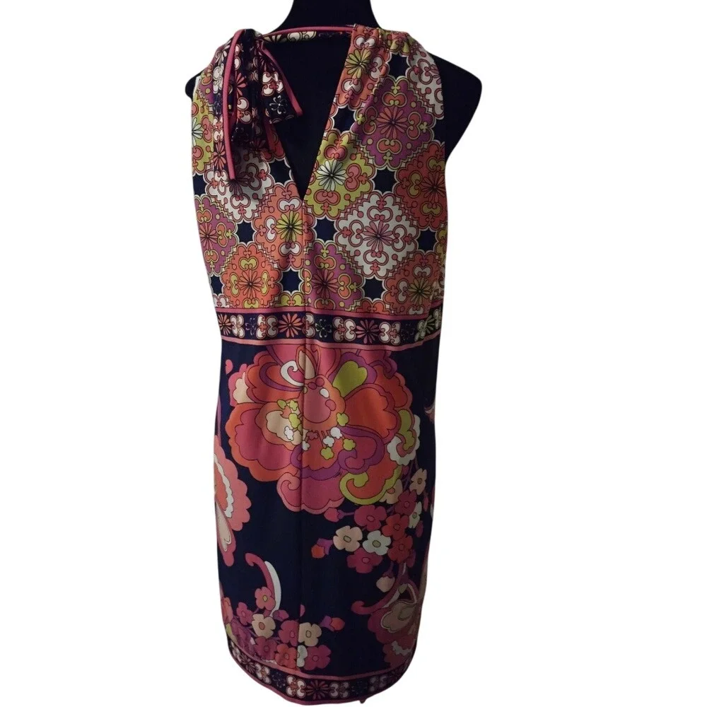 Trina Turk Halter Mini Dress Size 8 Multicolor‎ Floral Lined Poly
